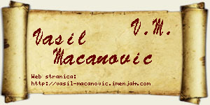 Vasil Macanović vizit kartica